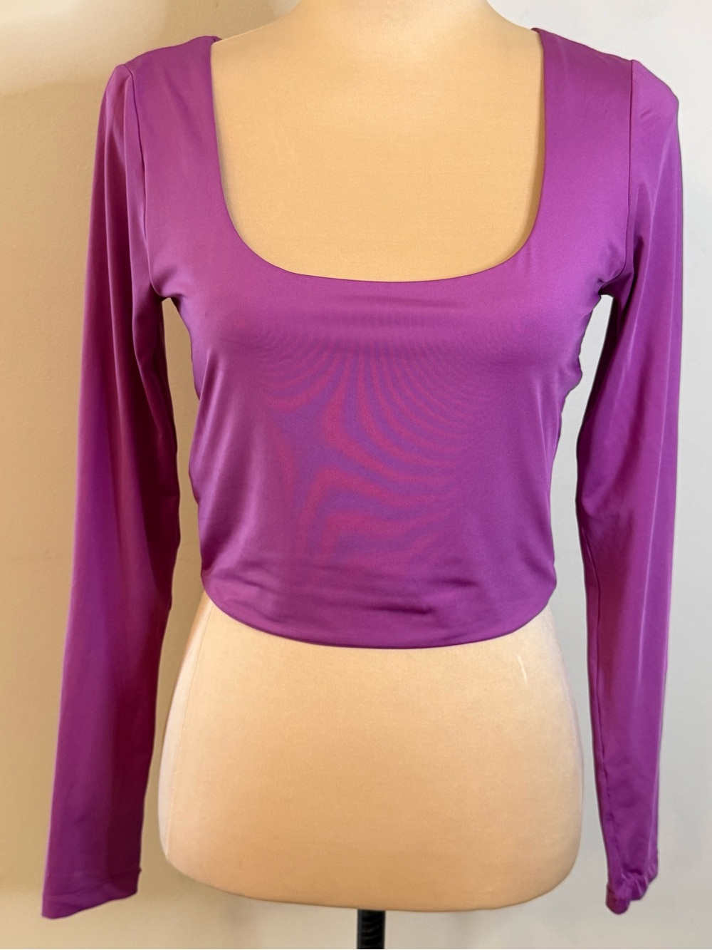 Cotton on purple crop top long sleeves soft stretch SZ SM
